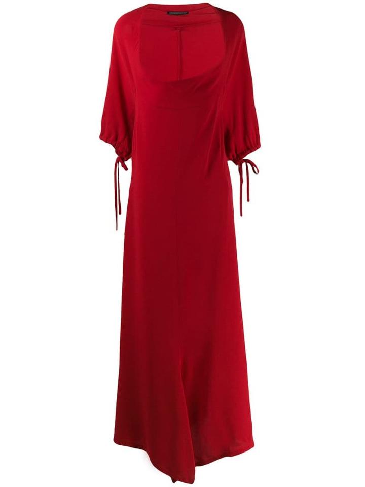Yohji Yamamoto Pre-owned 1990's Deep Round Neck Long Dress - Red