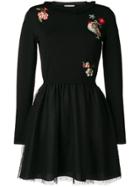 Red Valentino Embroidered Jumper-dress - Black