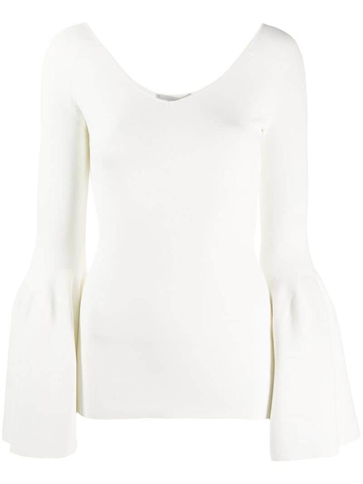 Stella Mccartney Bell Sleeve Knitted Top - White