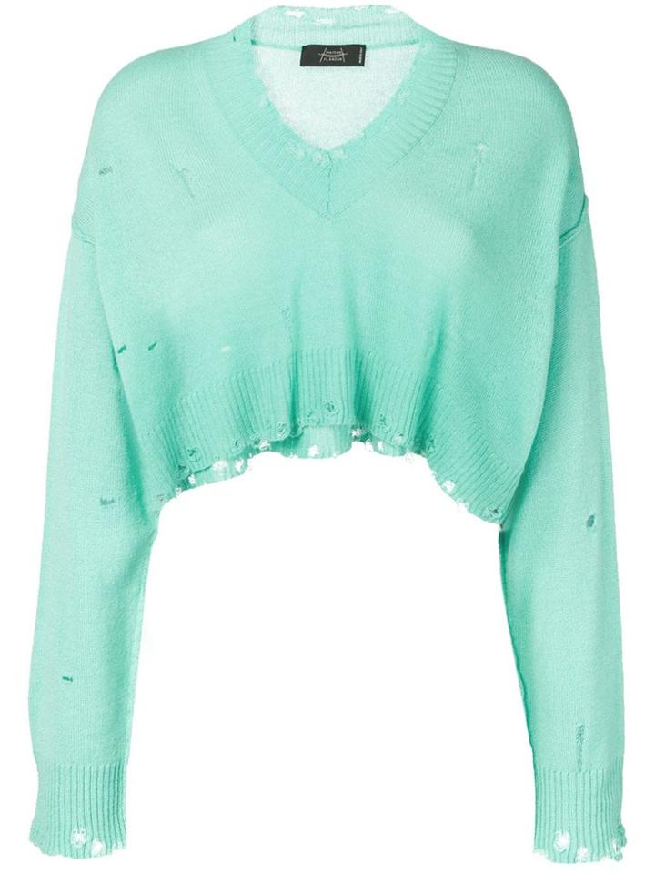 Maison Flaneur Cashmere Cropped Sweater - Green