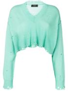 Maison Flaneur Cashmere Cropped Sweater - Green