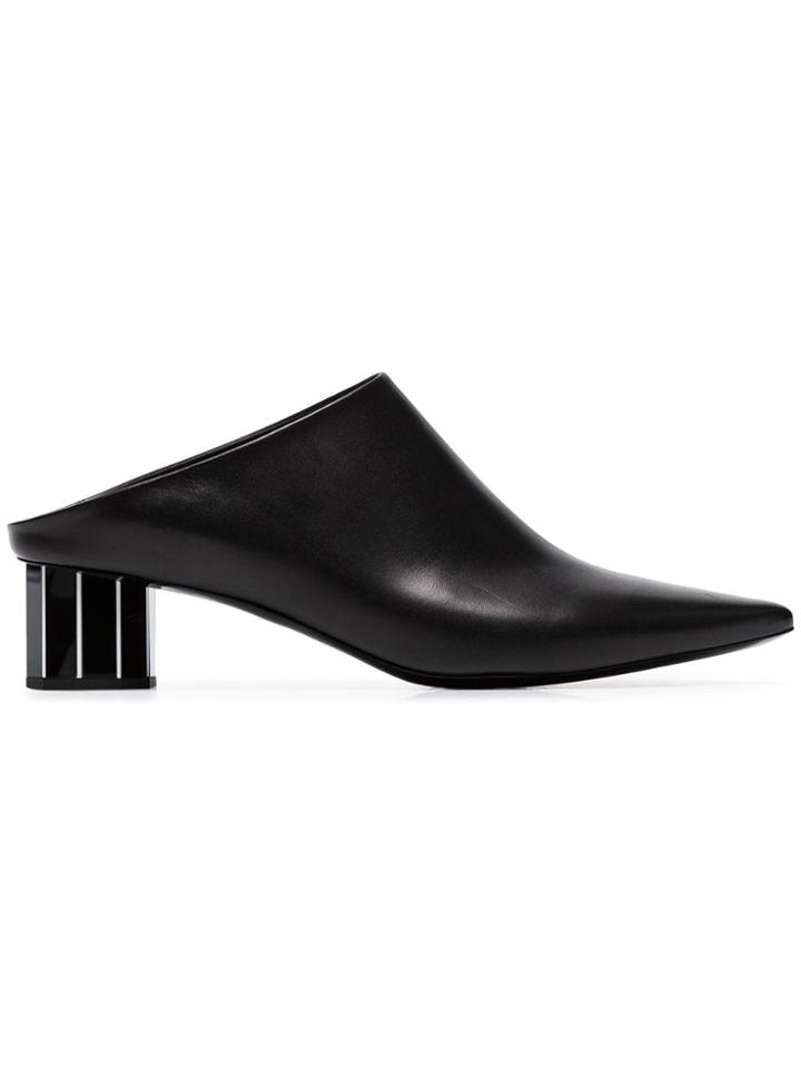 Proenza Schouler Black Mirror Heel 40 Leather Mules