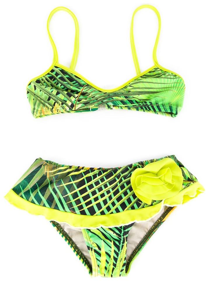 Lygia E Nanny Kids Printed Bikini Set, Girl's, Size: 10 Yrs, Green