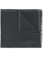 Brunello Cucinelli Frayed Edge Scarf, Men's, Grey, Silk/cashmere/wool