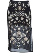 Altuzarra 'zeramika' Beaded Skirt, Women's, Size: 40, Black, Cotton/silk