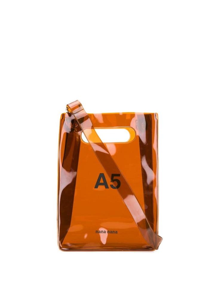 Nana-nana Transparent A5 Cross Body Bag - Brown
