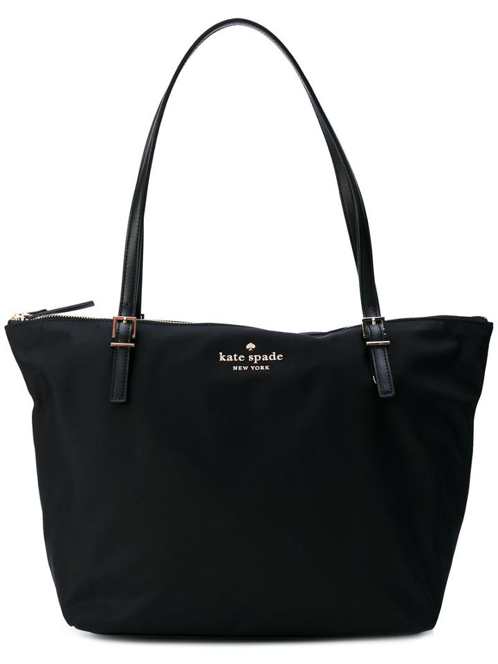 Logo Print Tote Bag - Women - Leather/polyamide/polyester - One Size, Black, Leather/polyamide/polyester, Kate Spade