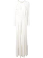 Elie Saab Flared Jumpsuit, Women's, Size: 38, White, Acetate/viscose/spandex/elastane/silk