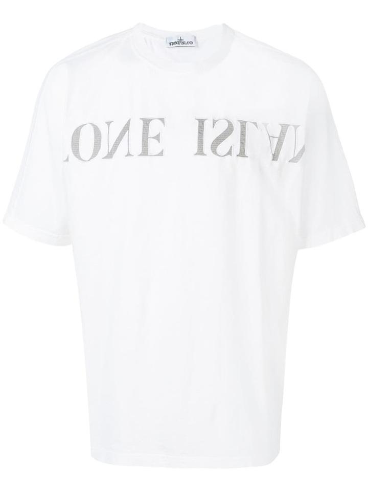 Stone Island Logo Embroidered T-shirt - White