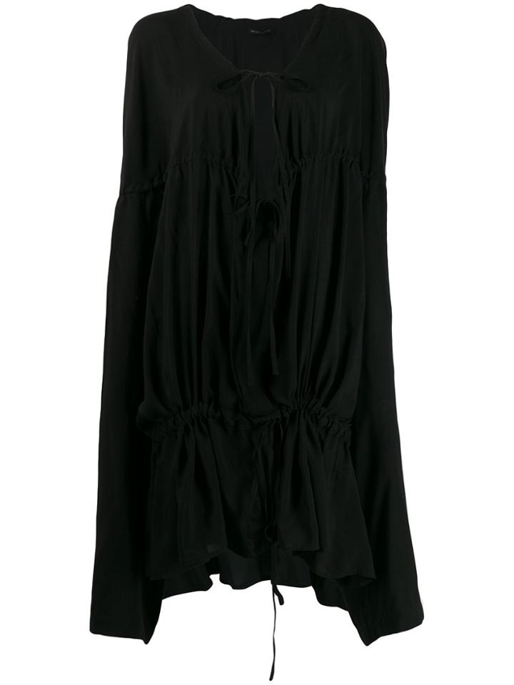 Ann Demeulemeester Oversized Hooded Top - Black