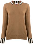 Burberry Vintage Stripe Trimmed Jumper - Neutrals