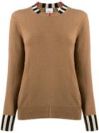 Burberry Vintage Stripe Trimmed Jumper - Neutrals