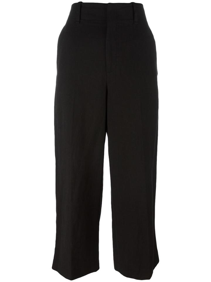 Vince Wide Leg Cropped Trousers - Black