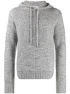 Helmut Lang Hooded Knit Jumper - Grey