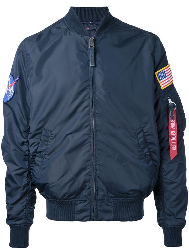Alpha Industries - Nasa Reversible Bomber Jacket - Men - Nylon - Xxl, Blue, Nylon