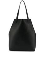 Jil Sander Navy Vitello Shopper Tote - Black
