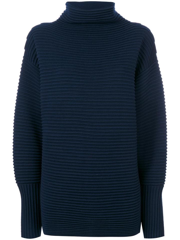 Victoria Victoria Beckham - Oversized Roll Neck Jumper - Women - Wool - M, Blue, Wool