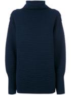 Victoria Victoria Beckham - Oversized Roll Neck Jumper - Women - Wool - M, Blue, Wool