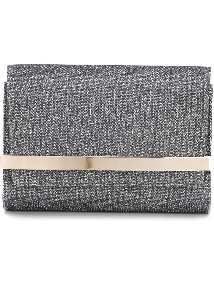 Jimmy Choo 'bow' Clutch, Women's, Grey, Leather/metal (other)/polyurethane