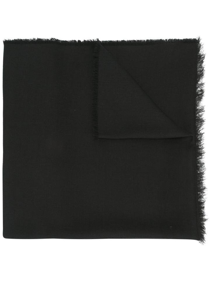 Kenzo Embroidered Scarf, Adult Unisex, Black, Wool/modal/viscose