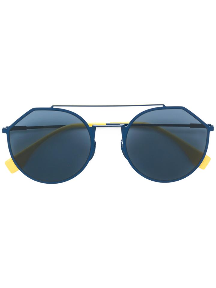 Fendi Eyewear Hexagon Sunglasses - Blue