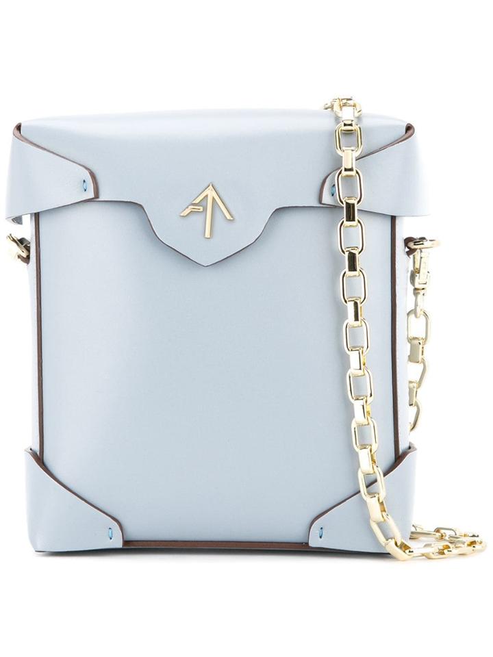 Manu Atelier Pristine Mini Chain Box Bag - Blue