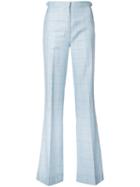 Gabriela Hearst - Checked Flared Trousers - Women - Silk/cupro/wool - 40, Blue, Silk/cupro/wool