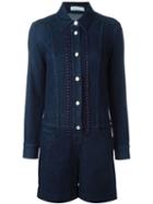 See By Chloé Denim Playsuit, Women's, Size: 34, Blue, Cotton/spandex/elastane
