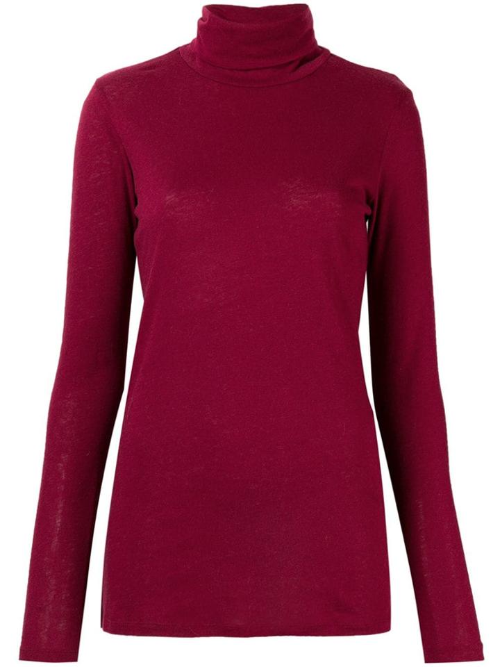 Majestic Filatures Turtleneck Fitted Top - Red