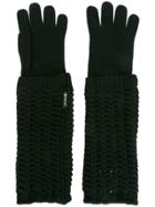 Moncler Knitted Long Gloves - Black