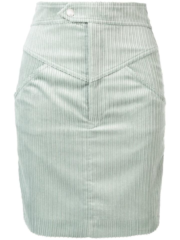 Isabel Marant High Waisted Corduroy Skirt - Green