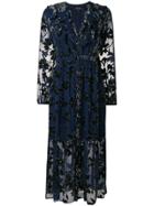 Saloni Floral Long-sleeved Dress - Blue