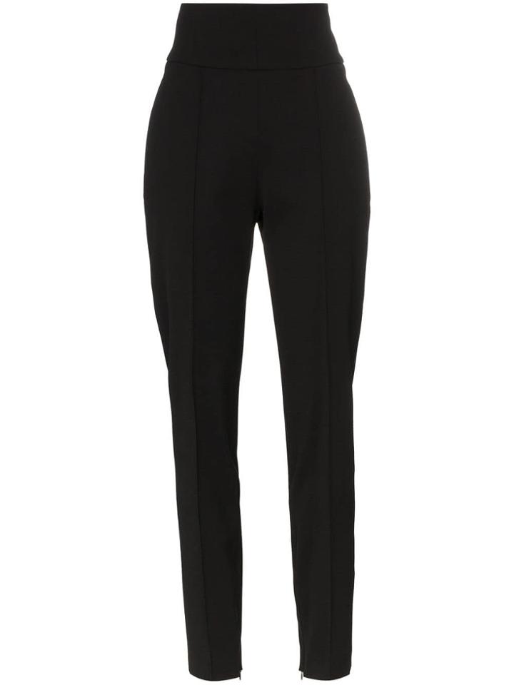 Alexandre Vauthier High Waisted Wool Blend Trousers - Black