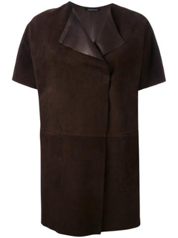 Almarosafur - Short Sleeved Suede Jacket - Women - Calf Leather - 44, Brown, Calf Leather