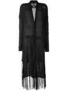 Lost & Found Ria Dunn Fringed Hem Kimono, Women's, Size: Xs, Black, Silk/cotton