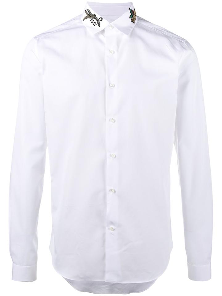 Valentino - Embellishd Collar Shirt - Men - Cotton/polyester - 39, White, Cotton/polyester