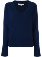 Vanessa Bruno V Neck Jumper, Women's, Size: Large, Blue, Wool/yak