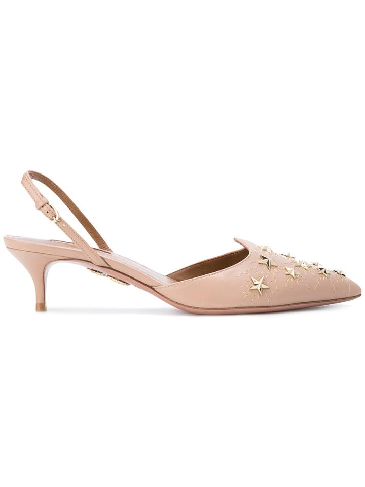 Aquazzura Cosmic Star Slingbacks - Nude & Neutrals