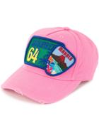 Dsquared2 Badge Embroidered Baseball Cap - Pink & Purple