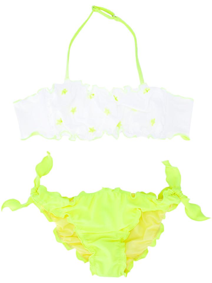 Mc2 Saint Barth Kids - Ruffled Bikini - Kids - Spandex/elastane/polyimide - 14 Yrs, Yellow/orange