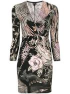 Just Cavalli Printed V-neck Bodycon - Multicolour