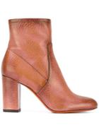 Santoni Chunky Heel Ankle Boots - Brown