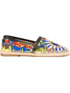 Dolce & Gabbana Carretto Siciliano Print Espadrilles, Men's, Size: 43, Cotton/leather/leather