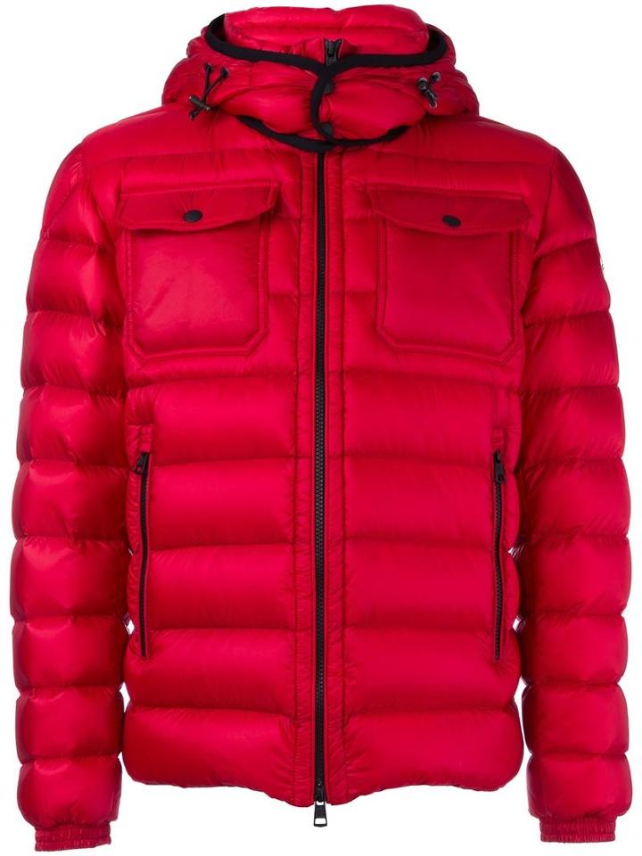 Moncler 'valence' Padded Jacket, Men's, Size: 2, Red, Feather Down/polyamide