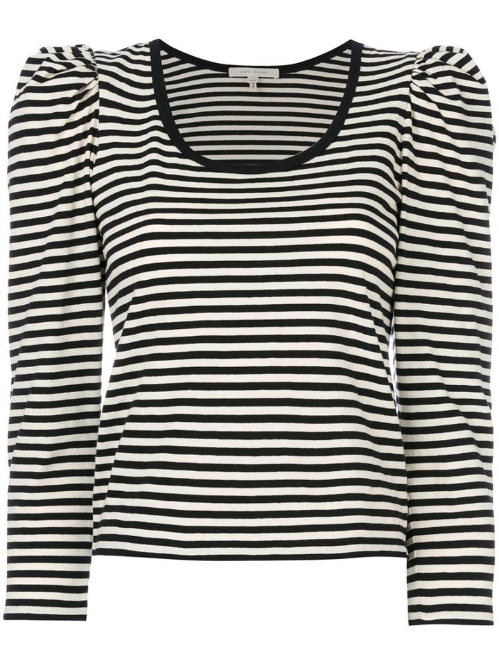 Marc Jacobs - Striped Top - Women - Cotton - Xs, Black, Cotton