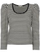Marc Jacobs - Striped Top - Women - Cotton - Xs, Black, Cotton