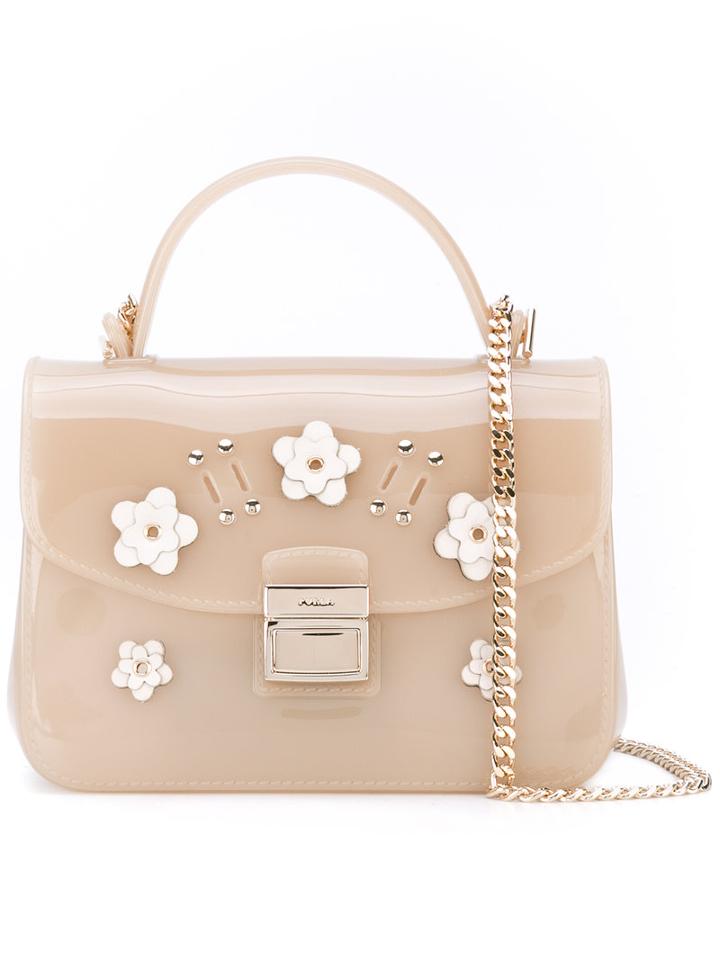 Furla - Embellished Crossbody Bag - Women - Leather/pvc - One Size, Nude/neutrals, Leather/pvc