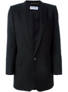 Saint Laurent Boxy Fit Blazer, Women's, Size: 40, Black, Silk/virgin Wool