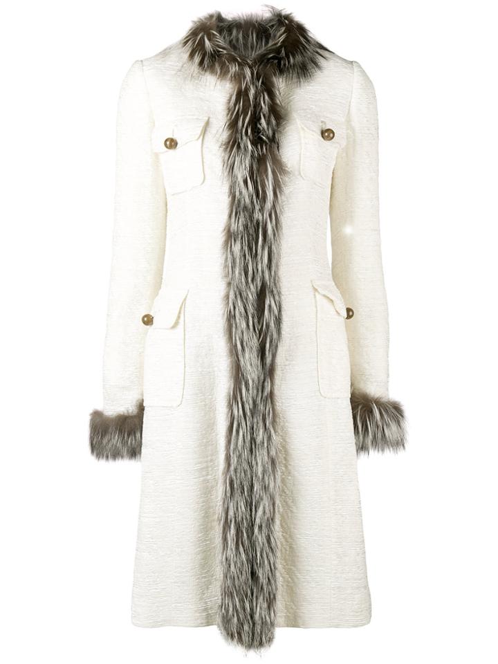 Dolce & Gabbana Vintage Trimmed Midi Coat - Nude & Neutrals