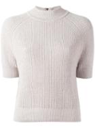 Erika Cavallini Ribbed Knit Top, Size: Large, Nude/neutrals, Cashmere/virgin Wool